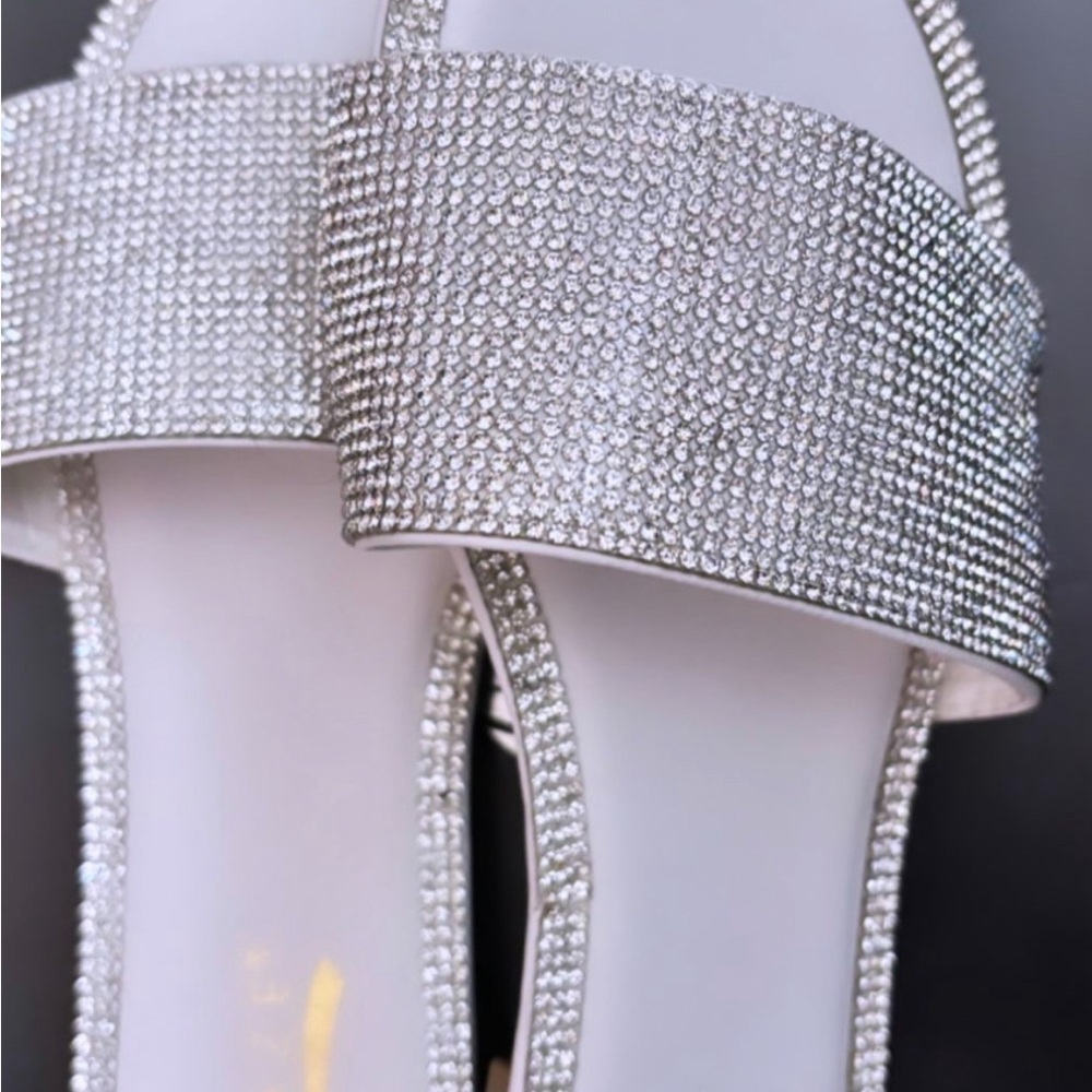 Glitter open toe sandals (flat rhinestones)